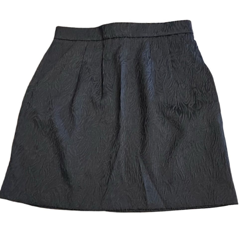 New! H&M Navy Blue Textured Mini Skirt Sz 8